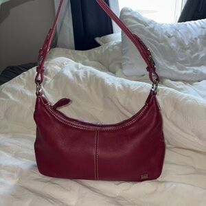 Chic Burgundy Leather Mini Bag